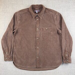 Urban Outfitters Corduroy Button Up Shirt Brown Mens Medium Long Sleeve
